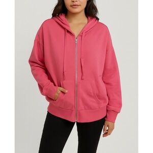 Time and Tru Women's Zip-Up Hoodie Sweatshirt – Pink – Size XL (16–18)